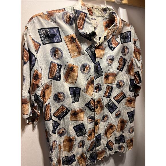 Preswick & Moore Vintage Men’s L Short Sleeve Button Down Cotton Blend Shirt - Picture 15 of 16
